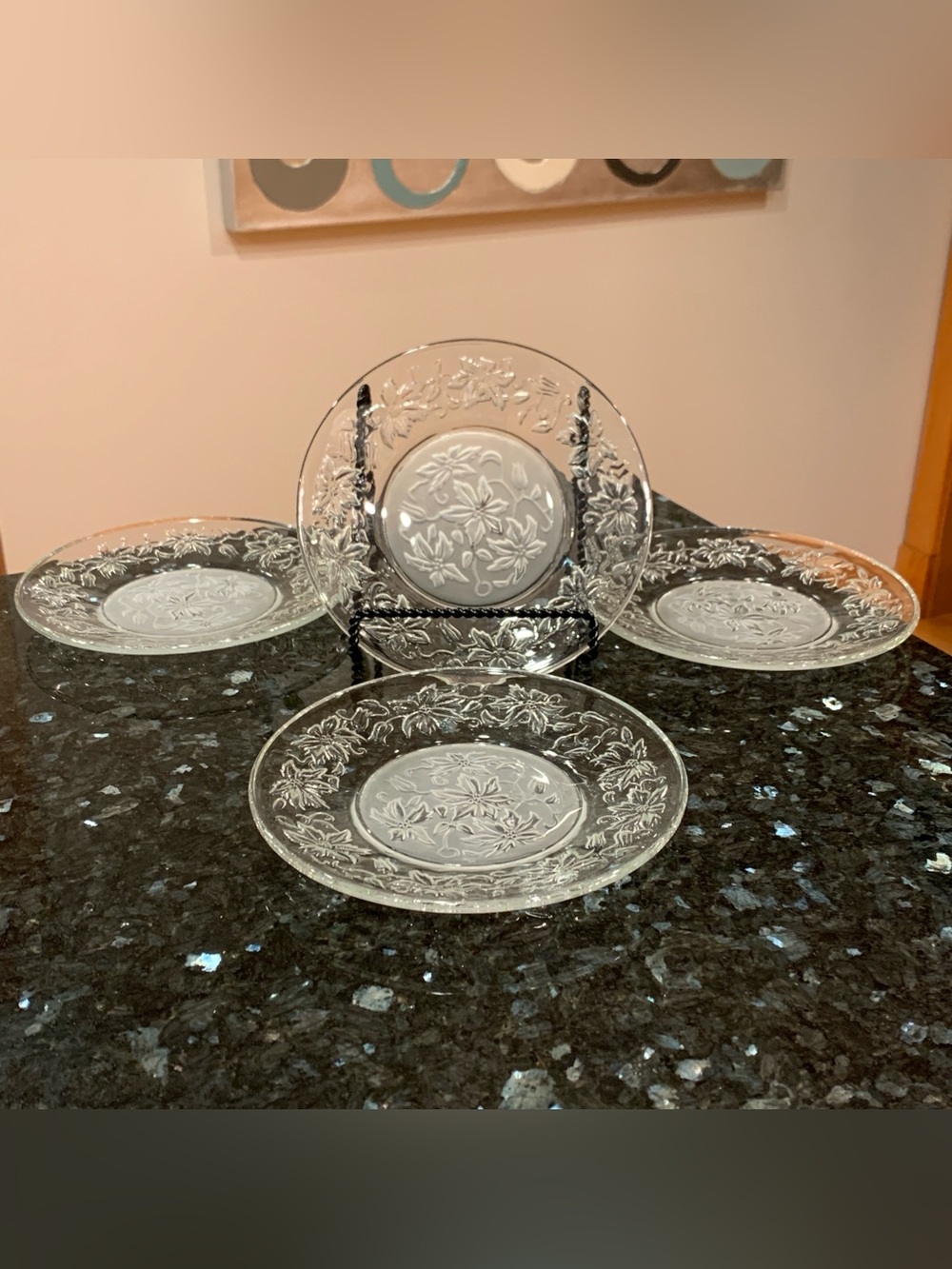 Vintage Princess House Fantasia #437 Crystal 8” Lunch Salad Plates Set of 4